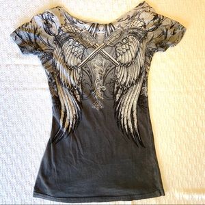 Distressed Rebel Saints T Shirt